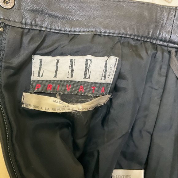 Linea Privata lined leather pencil mini skirt-size 7/8 - Picture 3 of 3